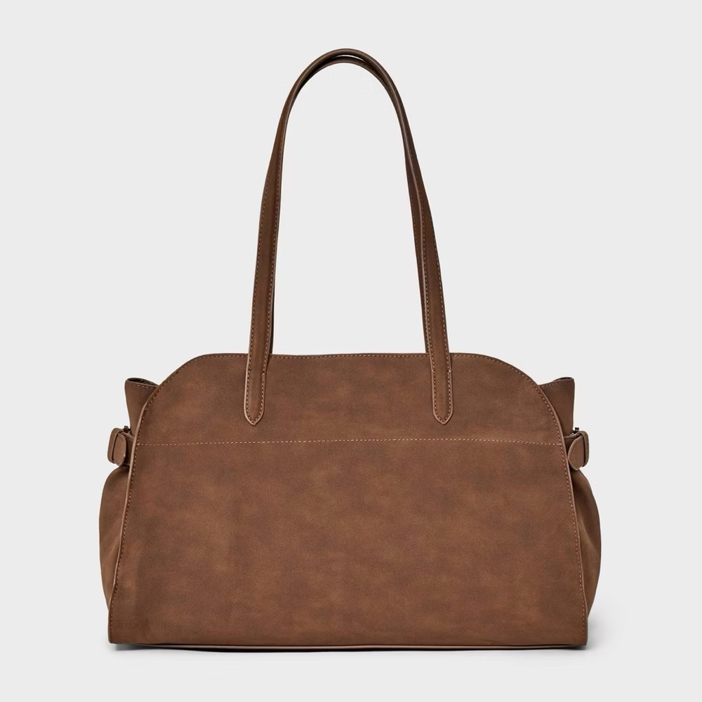 Brown Shoulder Bag Classic Structured Tote Minimalist Everyday Work Purse